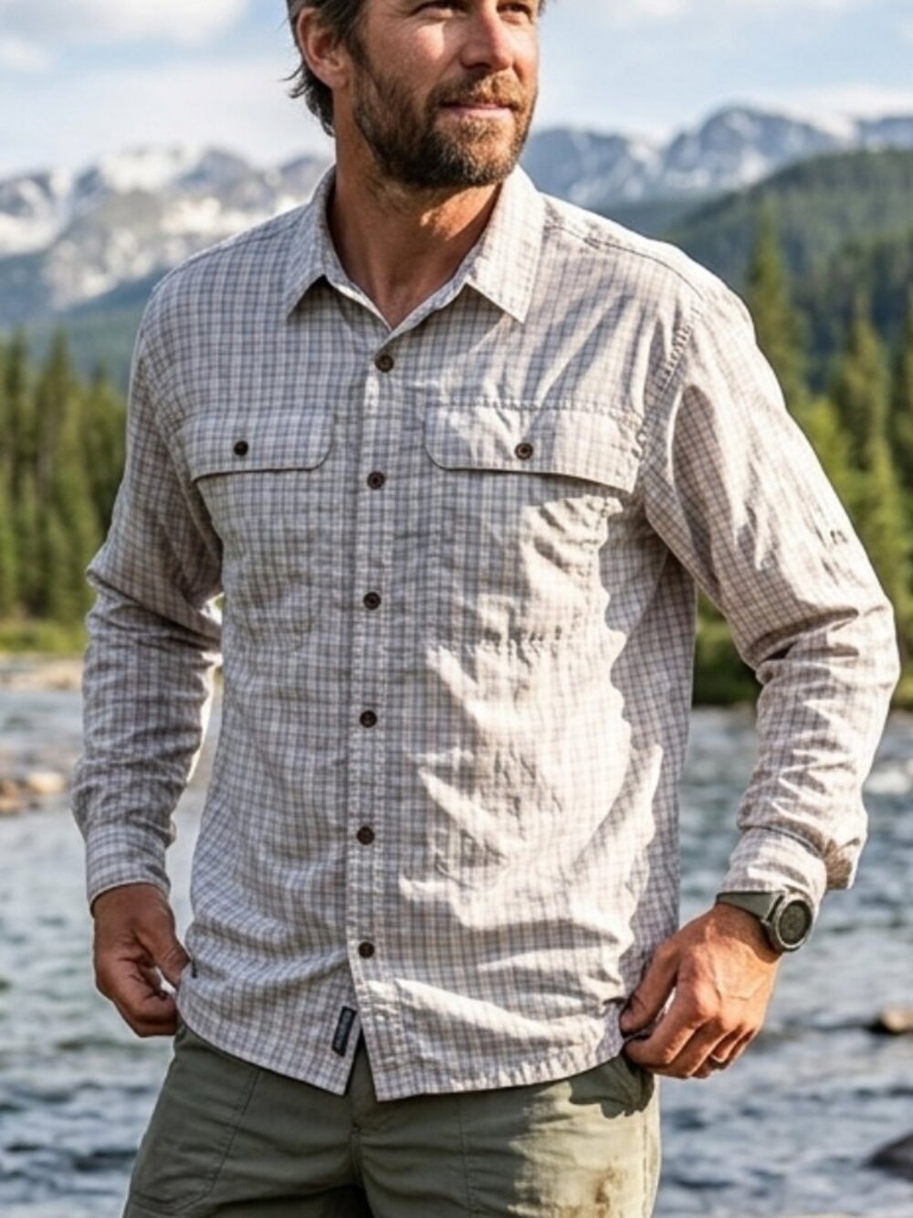 Patagonia Men's Long Sleeve Fishing Hiking Shirt Plaid Button Up Size XXL